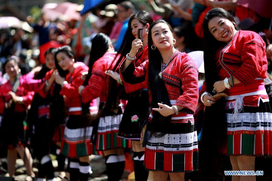 #CHINA-GUANGXI-SANYUESAN FESTIVAL-LONG HAIR (CN)