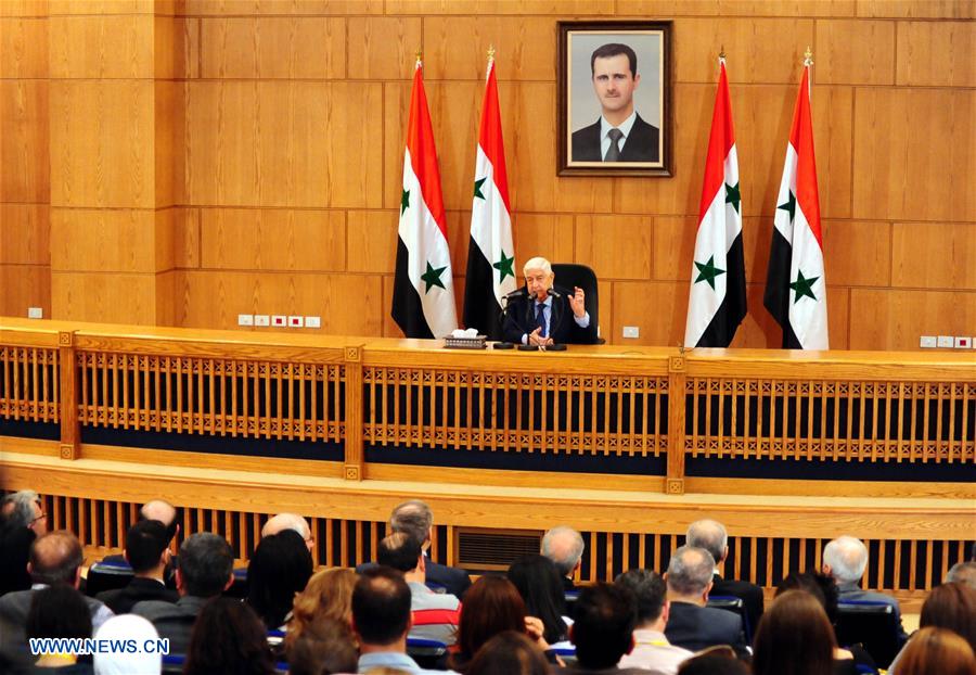 SYRIA-DAMASCUS-FM-PRESS CONFERENCE