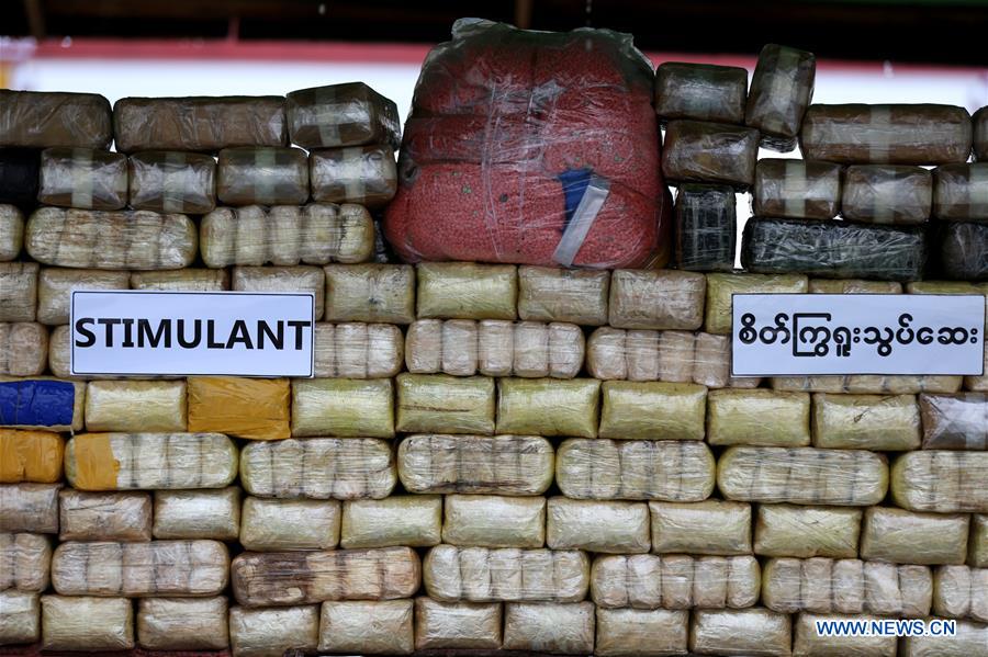 MYANMAR-YANGON-DRUG DESTRUCTION CEREMONY