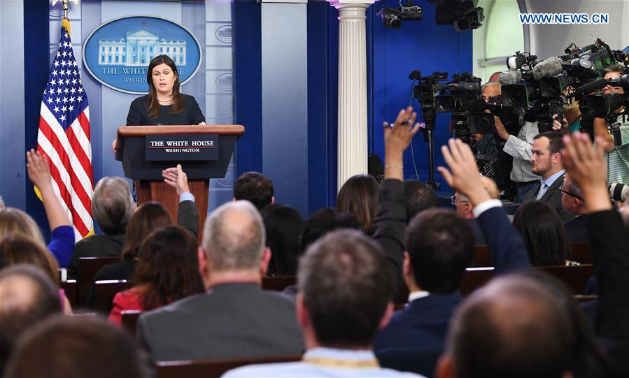 U.S.-WASHINGTON D.C.-WHITE HOUSE-PRESS BRIEFING-TRUMP-RUSSIA PROBE