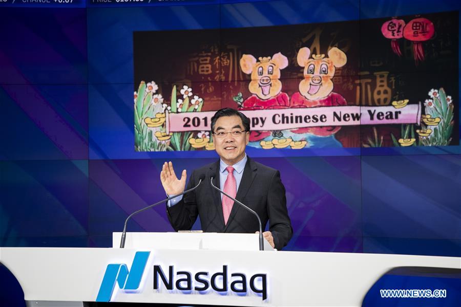 U.S.-NEW YORK-NASDAQ-CHINESE NEW YEAR-BELL RINGNING