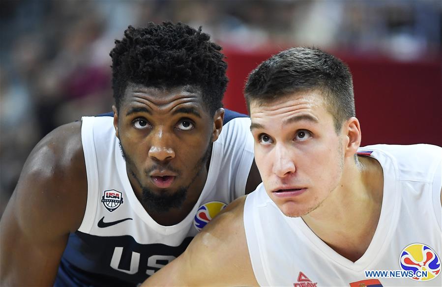 (SP)CHINA-DONGGUAN-BASKETBALL-FIBA WORLD CUP-CLASSIFICAITON GAMES 5-8-THE UNITED STATES VS SERBIA(CN)