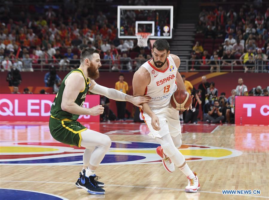 (SP)CHINA-BEIJING-BASKETBALL-FIBA WORLD CUP-SEMI FINALS-ESP VS AUS(CN)