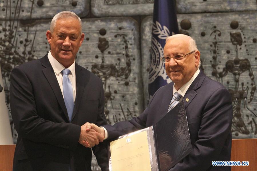 MIDEAST-JERUSALEM-BENNY GANTZ-MANDATE- GOVERNMENT  FORMING