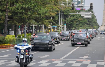 China iconic brand Hongqi's classic cars displayed in Jilin