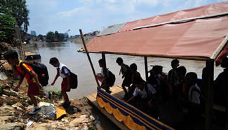 Demolition carried out for widening Ciliwung River in Indonesia